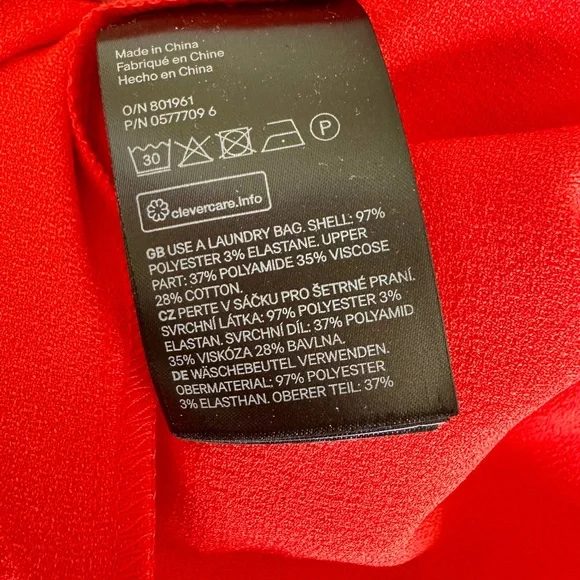 H&M Vibrant Red Midi Dress with Lace Detail-0003 - Picture 5 of 5